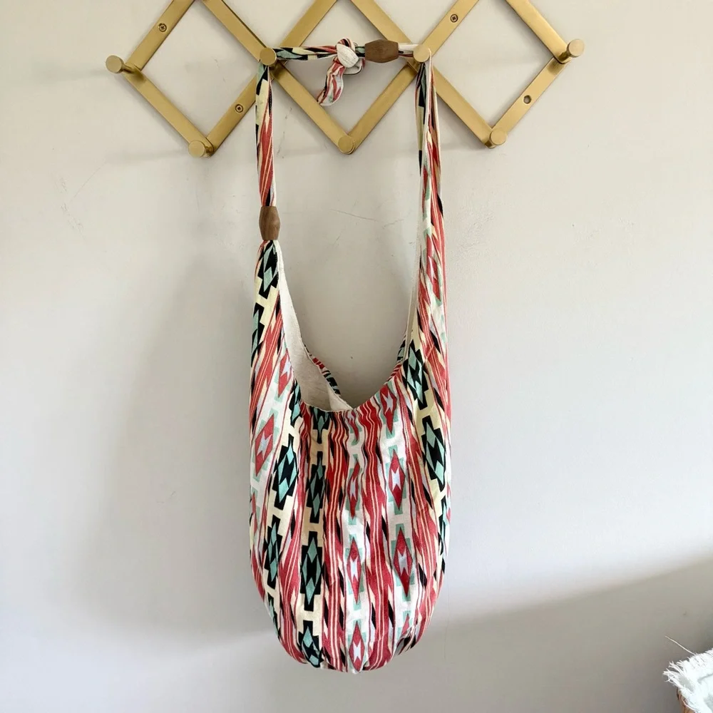 Cleobella Southwestern Geometric Print Large Hobo Shoulder Bag